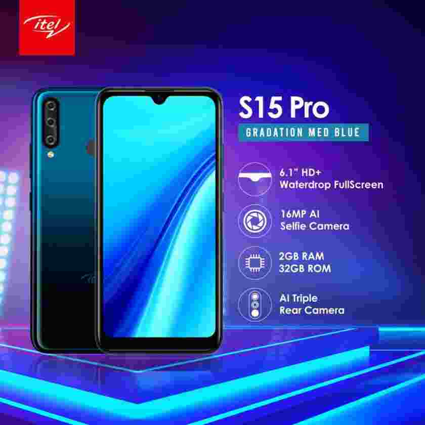 Itel S15pro, 3000mAH Battery, 32GB ROM+2GB RAM