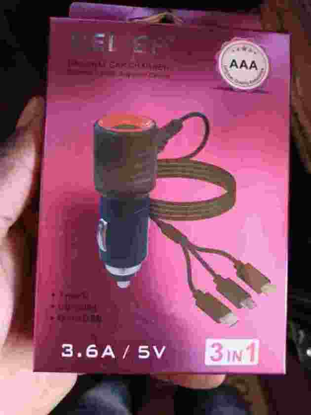 Belief 3 in 1 Car charger. -Type C, Lightning, n Micro USB